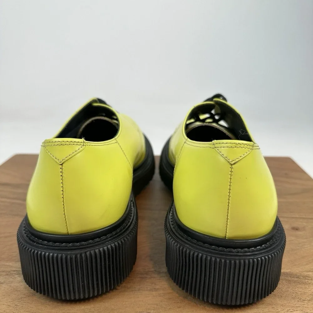 Mens Adieu Type‎ 101 Waxed Yellow Leather Platform Creepers Oxfords Size EU 43